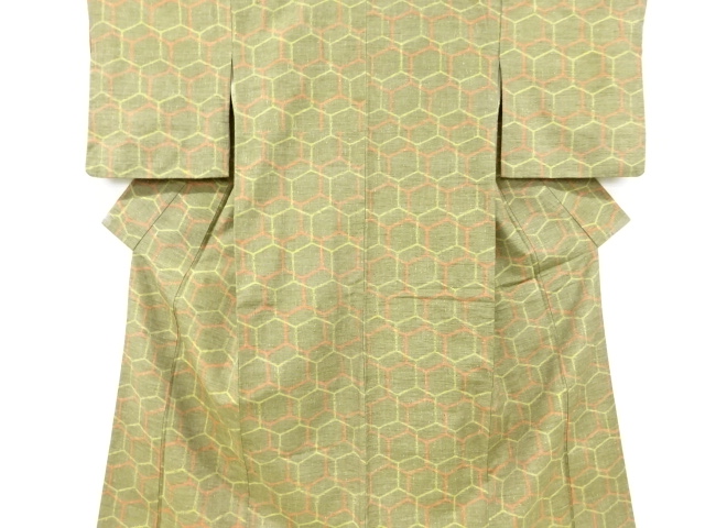 JAPANESE KIMONO / ANTIQUE KIMONO / SILK / TSUMUGI / WOVEN KIKKO